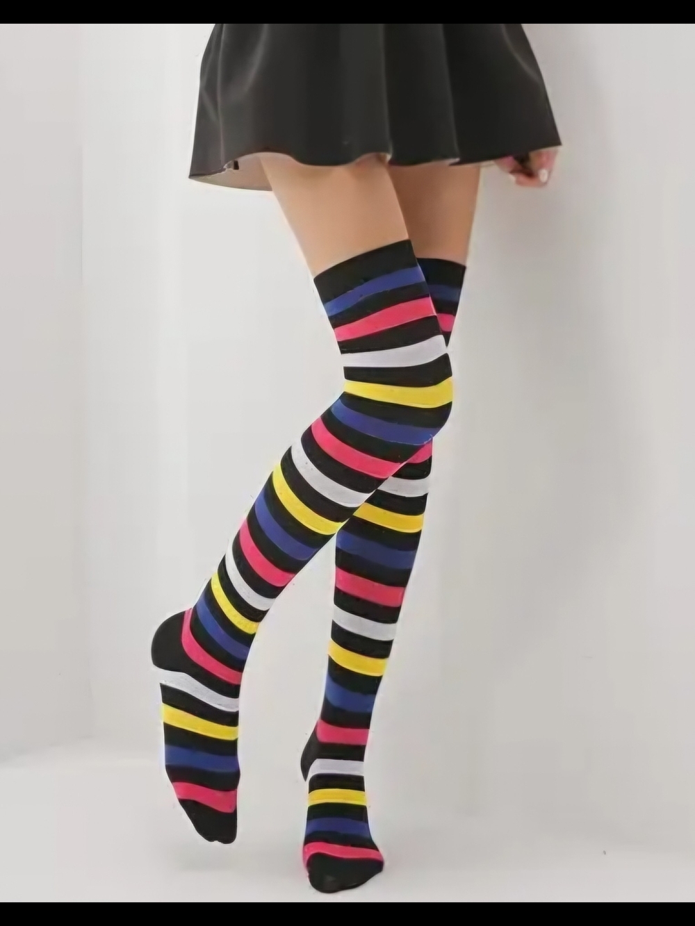 NEW! 🌈🧦Rainbow Striped HIGH SOCKS PRIDE & SOLIDARITY CUTE BOLD UNISEX FUN OS